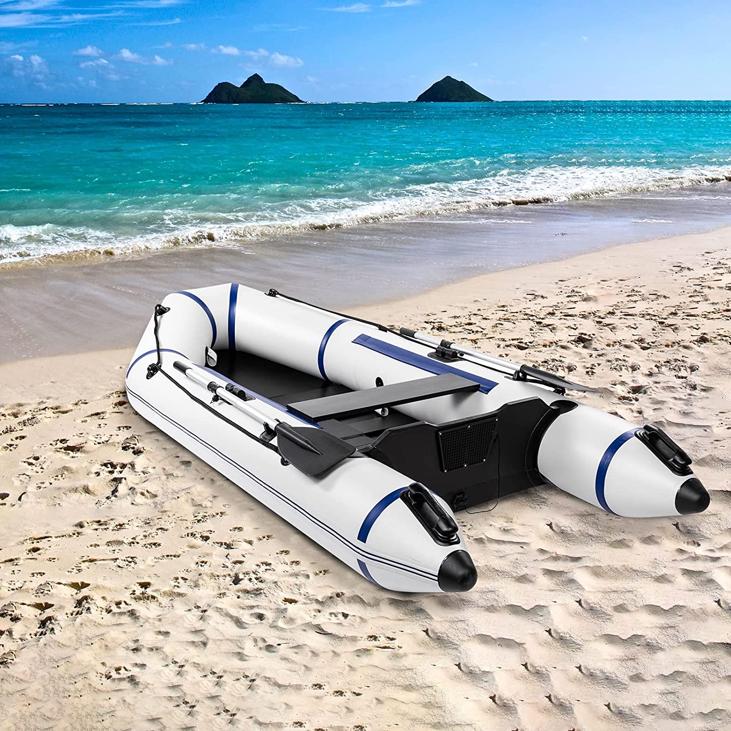 10Ft Portable Paddle Pedal Pumps Collapsible Storage Bag Kayak Hiking Floating Rivers Lakes Inflatable Raft