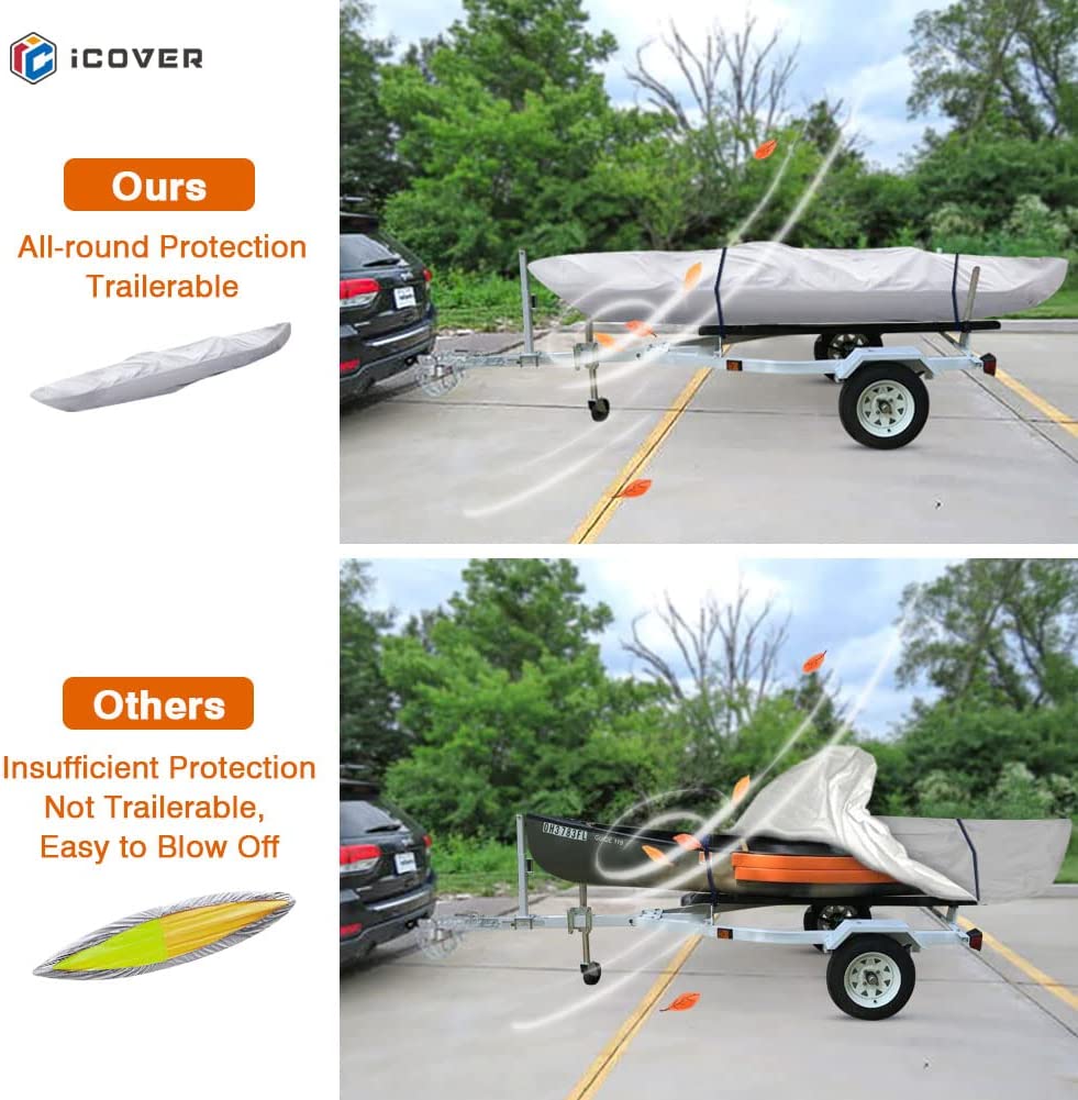 16Ft Kayak Cover Water Proof 600D Heavy Duty Kayak Canoe Cover Fits Kayak Canoe 16Ft
