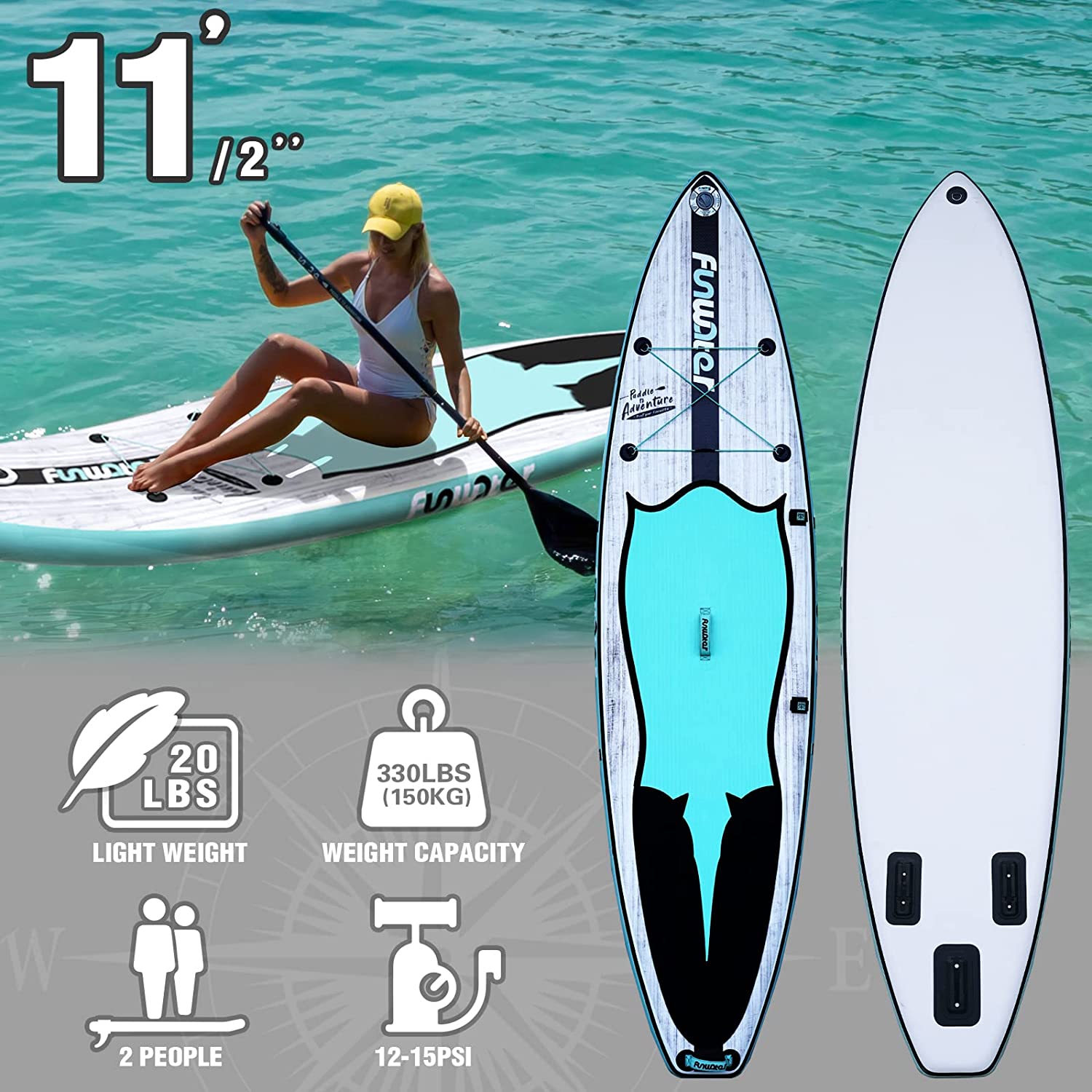 Stand Paddle Board Sup Paddleboard Accessories Fins Adjustable Paddle Pump Backpack Leash Waterproof Phone Bag-1