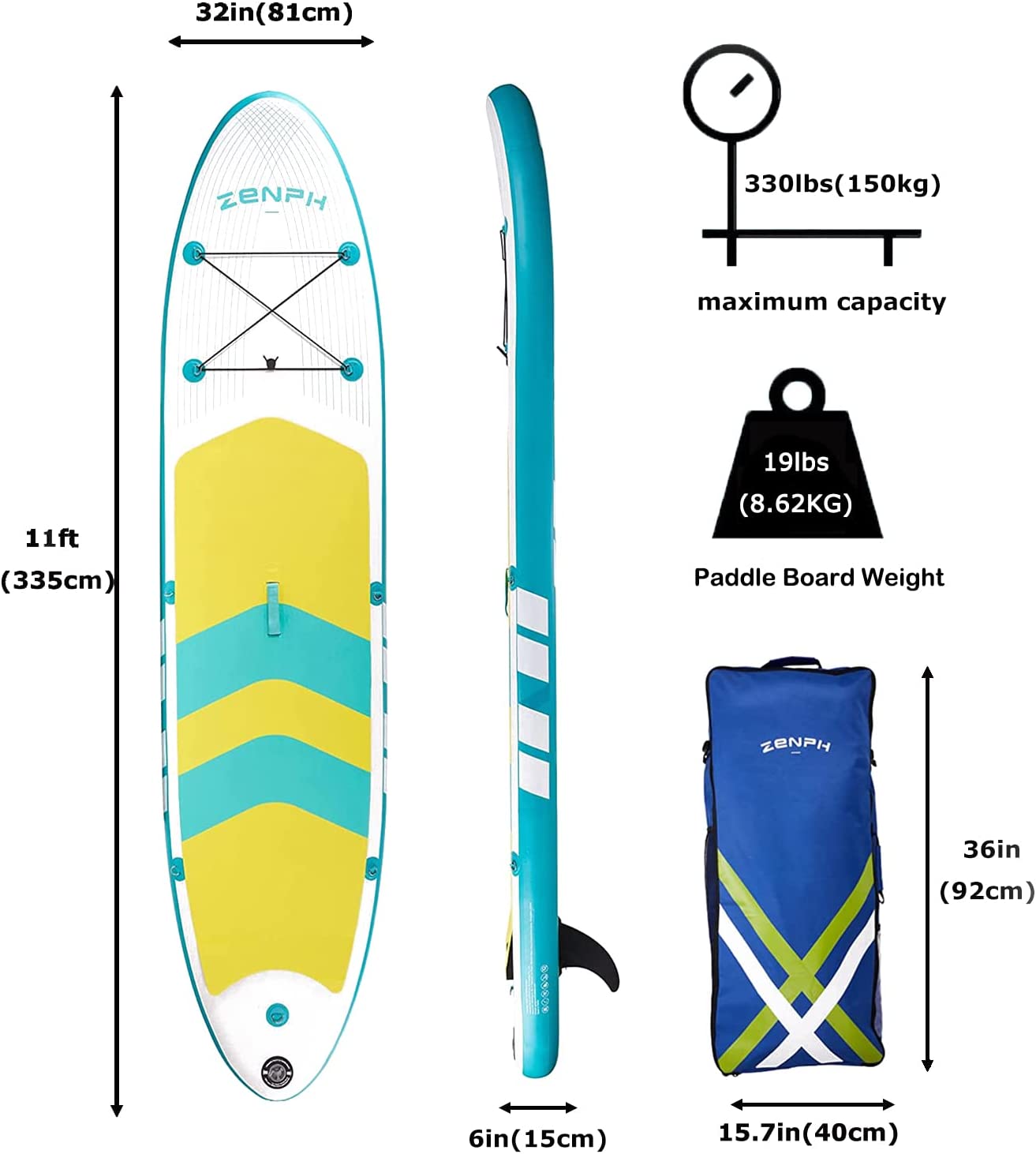 39 Inflatable Paddle Board Sup Accessories Including Sup Board Backpack Floating Paddle Repair Kit Leash-1