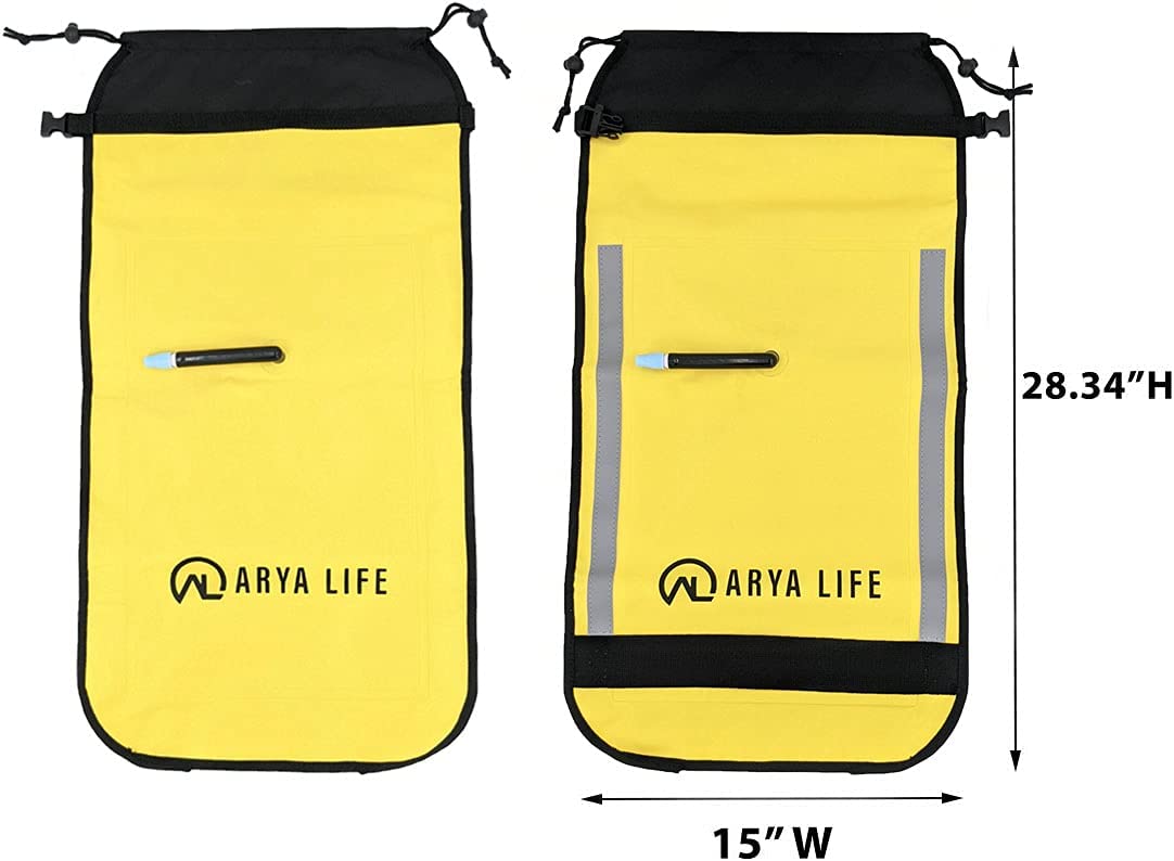 Arya Life Sea Kayak Paddle Float Floating Bag Dual Air Chambers Twist Air Valves Yellow-1